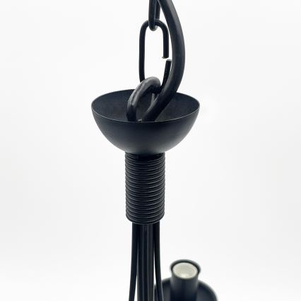 Luster na reťazi ANTON 5xE14/15W/230V čierna