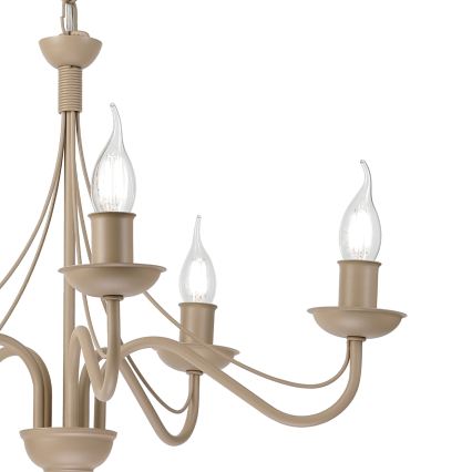 Luster na reťazi ANTON 5xE14/60W/230V béžová