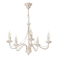 Luster na reťazi ANTON 5xE14/60W/230V biela patina