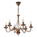 Luster na reťazi ANTON 6xE14/60W/230V bronzový