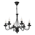 Luster na reťazi ANTON 6xE14/60W/230V čierna