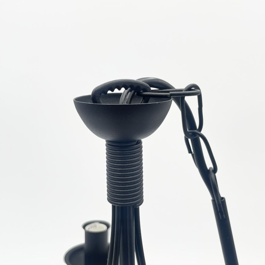 Luster na reťazi ANTON 6xE14/60W/230V čierna