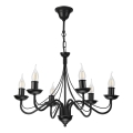 Luster na reťazi ANTON 6xE14/60W/230V čierny