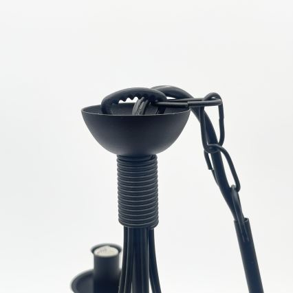 Luster na reťazi ANTON 6xE14/60W/230V čierny