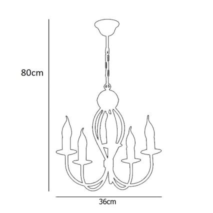 Luster na reťazi ARTHUR 5xE14/40W/230V