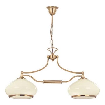 Luster na reťazi ASTORIA 2xE27/15W/230V zlatá