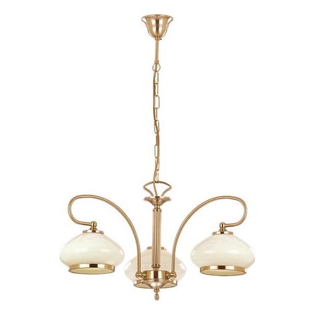 Luster na reťazi ASTORIA 3xE27/15W/230V zlatá