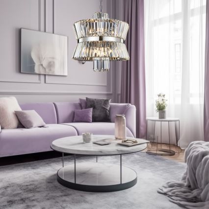 Luster na reťazi AURELIA 12xE14/40W/230V matný chróm
