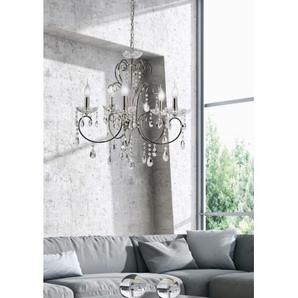 Luster na reťazi AURORA 5xE14/40W/230V