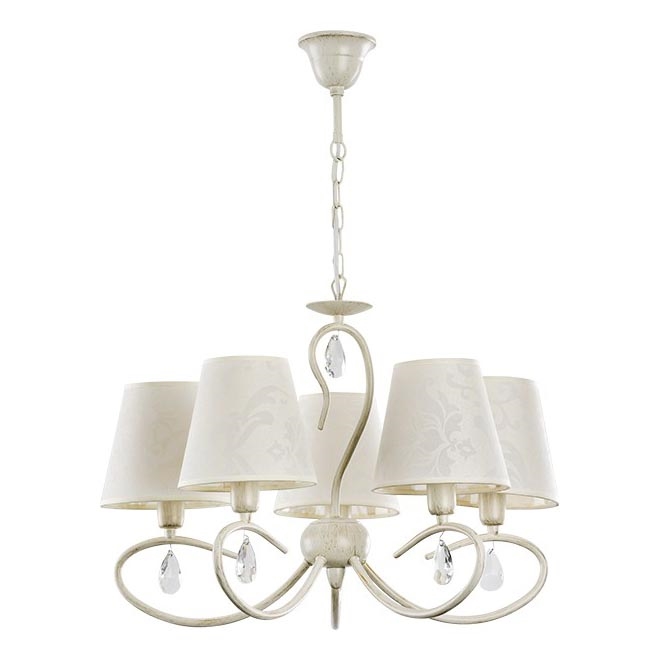 Luster na reťazi BALI 5xE14/10W/230V krémová