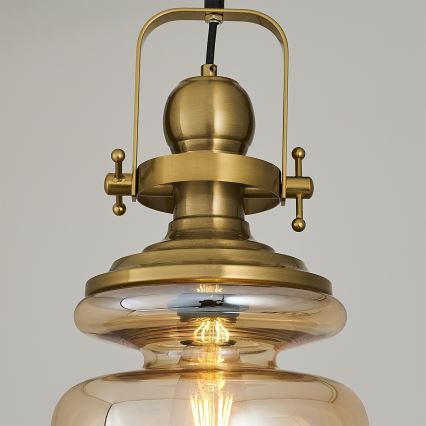 Luster na reťazi BOTTLE 1xE27/40W/230V zlatý