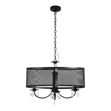 Luster na reťazi BRESSO 4xE14/12W/230V čierna