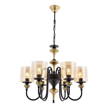 Luster na reťazi BUSAN 6xE27/40W/230V zlatý