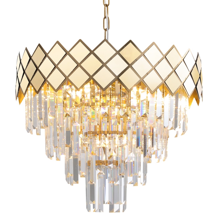 Luster na reťazi CARISMA 9xE14/40W/230V zlatá