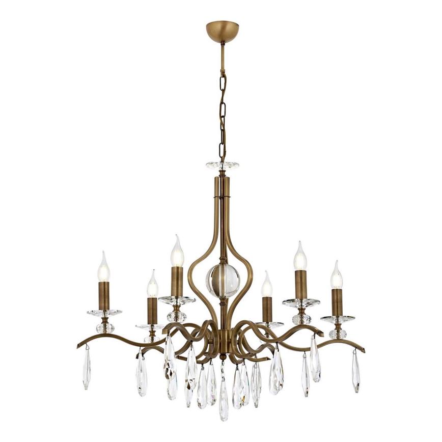 Luster na reťazi CLASSIC 6xE14/40W/230V bronzová