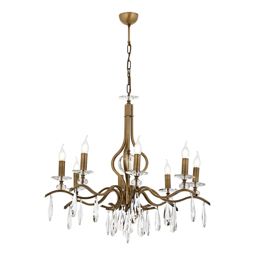 Luster na reťazi CLASSIC 8xE14/40W/230V bronzový