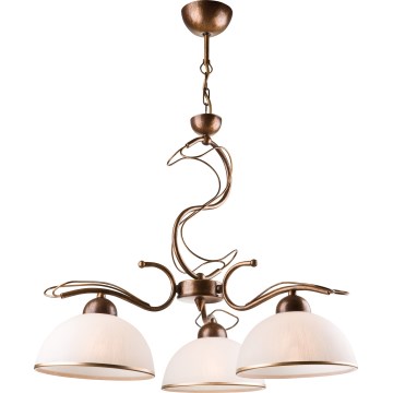 Luster na reťazi COBRA 5xE27/60W/230V bronz/patina