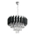 Luster na reťazi CRISTAL 5xE14/10W/230V, priemer 38 cm, čierna / matný chróm