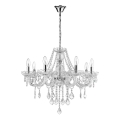 Luster na reťazi CRISTALLO 8xE14/60W/230V lesklý chróm