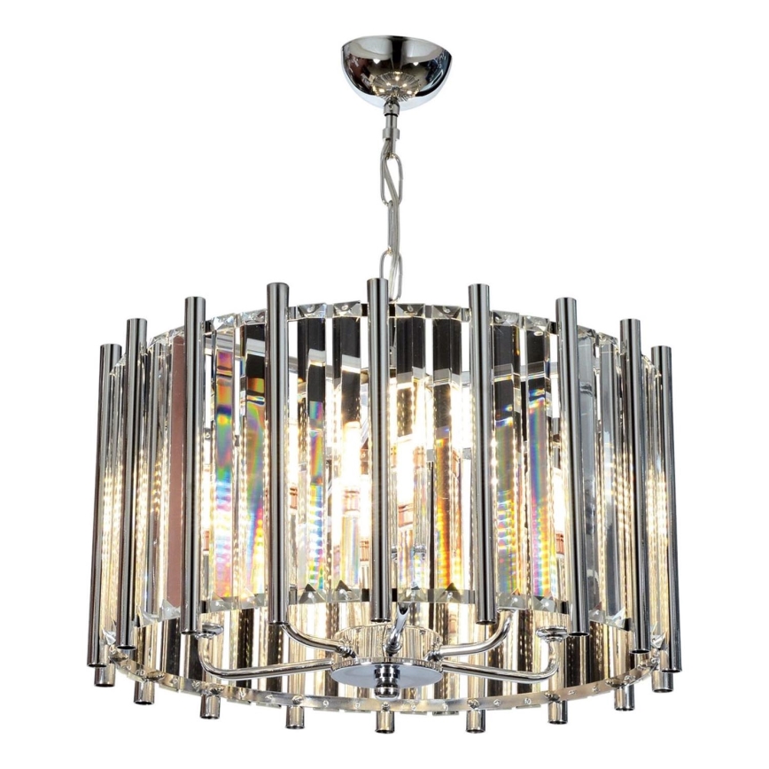 Luster na reťazi CRYSTALLINE 6xE14/40W/230V lesklý chróm