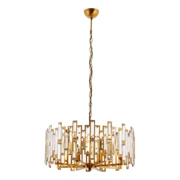 Luster na reťazi CRYSTALLINE 6xE14/40W/230V medený