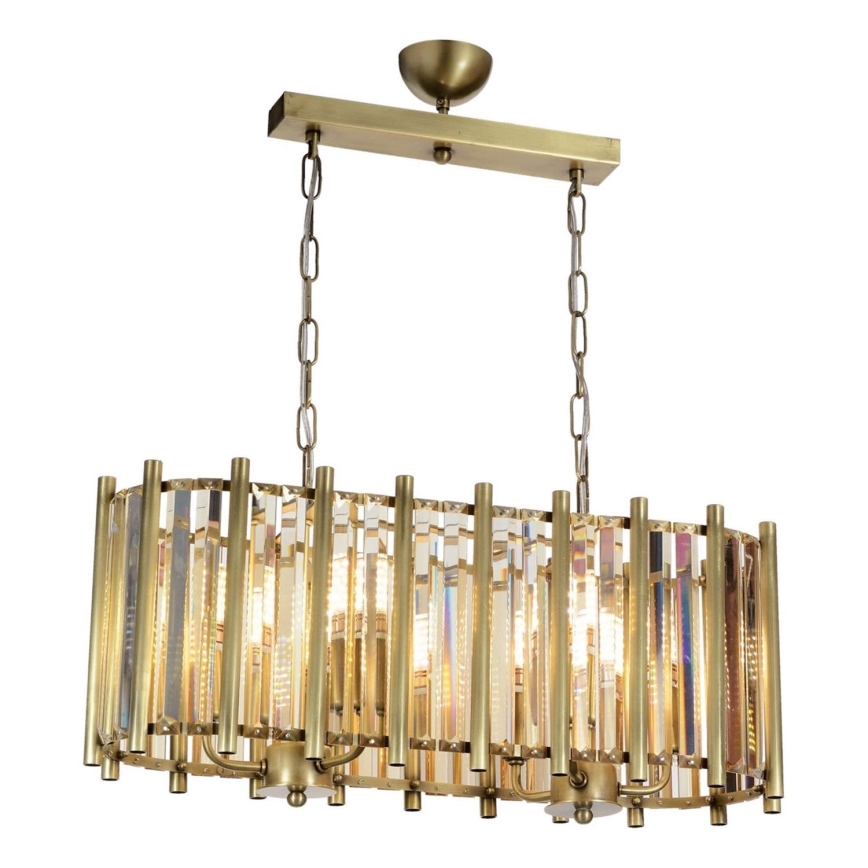 Luster na reťazi CRYSTALLINE 6xE14/40W/230V mosadz