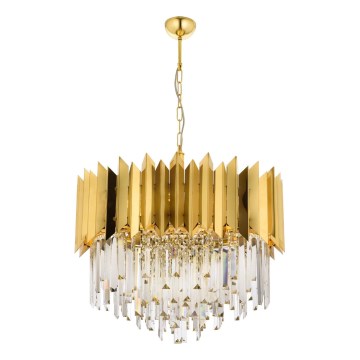 Luster na reťazi CRYSTALLINE 8xE27/40W/230V zlatá