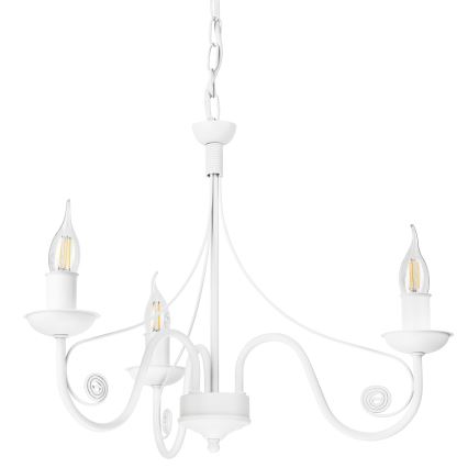 Luster na reťazi DONATO 3xE14/40W/230V biela