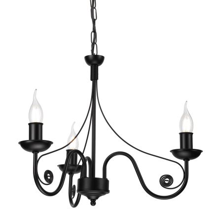 Luster na reťazi DONATO 3xE14/40W/230V čierna