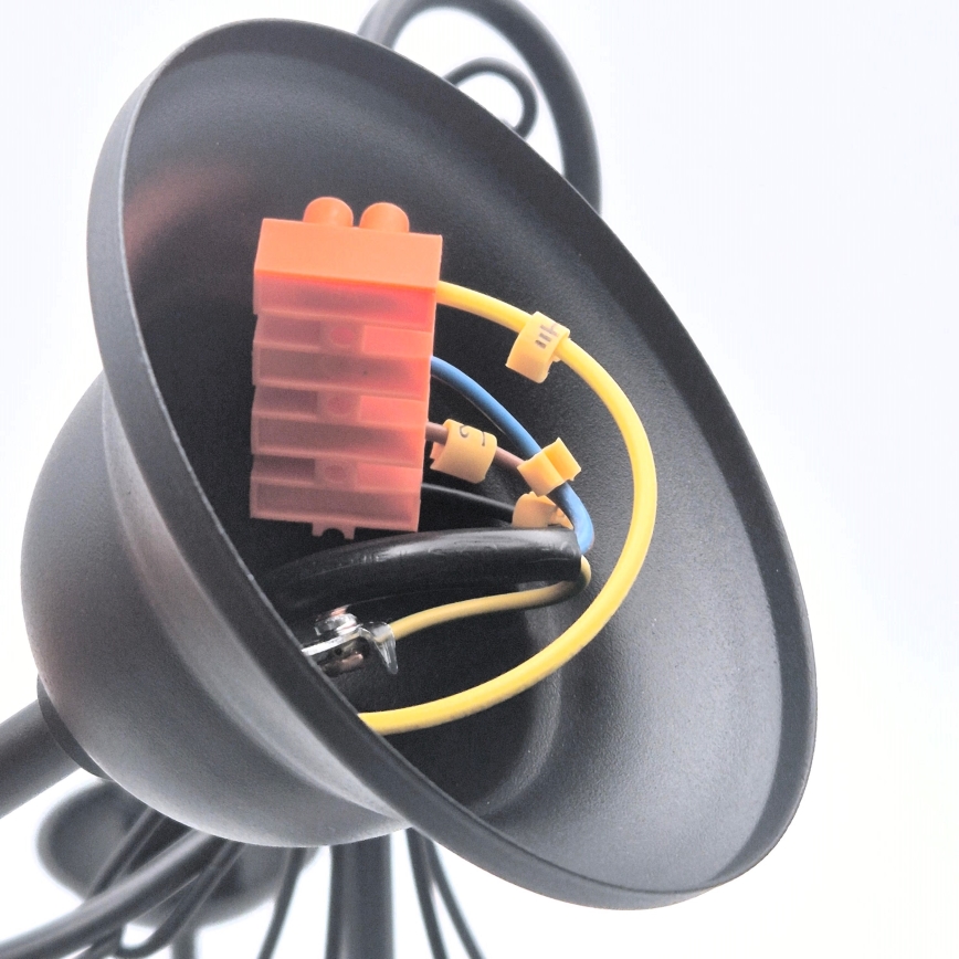 Luster na reťazi DONATO 5xE14/40W/230V čierna