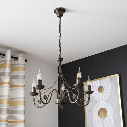 Luster na reťazi DONATO 5xE14/40W/230V