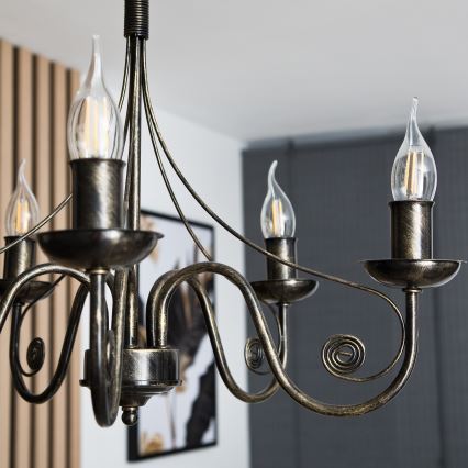 Luster na reťazi DONATO 5xE14/40W/230V