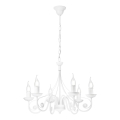 Luster na reťazi DONATO 6xE14/40W/230V biela