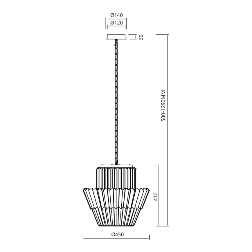 Luster na reťazi DONNA 9xE14/40W/230V pr. 45 cm zlatá