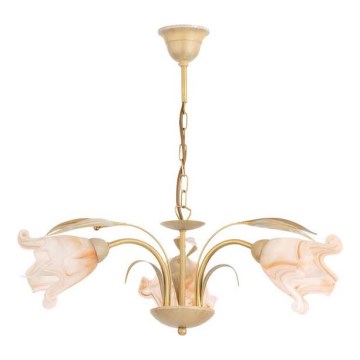 Luster na reťazi DUCATTI 3xE14/10W/230V zlatá