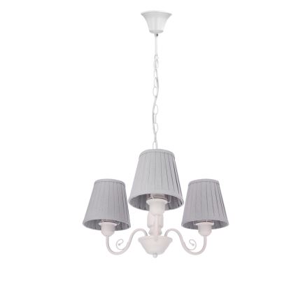 Luster na reťazi FIREZ 3xE27/40W/230V biela/šedá