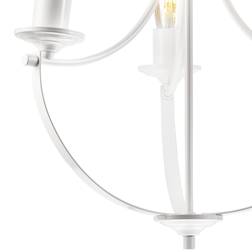 Luster na reťazi GINA 3xE27/60W/230V biela