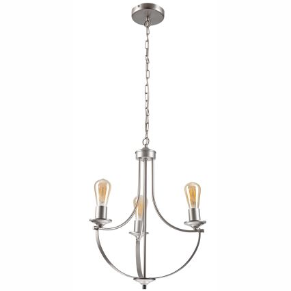 Luster na reťazi GINA 3xE27/60W/230V matný chróm