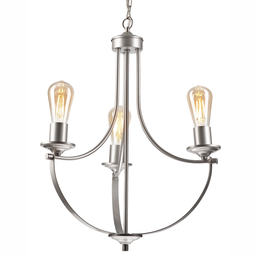 Luster na reťazi GINA 3xE27/60W/230V matný chróm