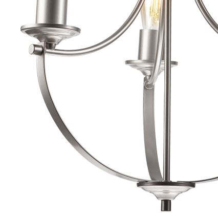 Luster na reťazi GINA 3xE27/60W/230V matný chróm