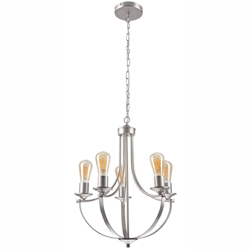Luster na reťazi GINA 5xE27/60W/230V matný chróm