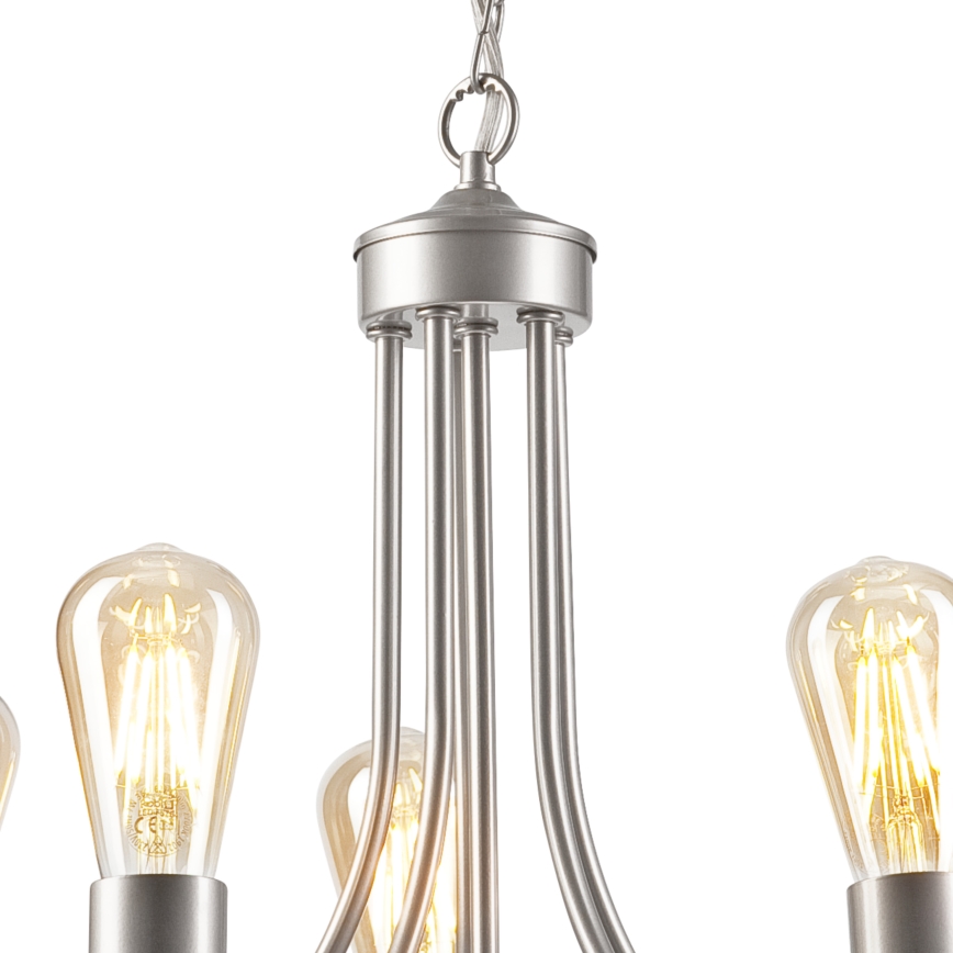 Luster na reťazi GINA 5xE27/60W/230V matný chróm