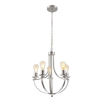 Luster na reťazi GINA 5xE27/60W/230V matný chróm