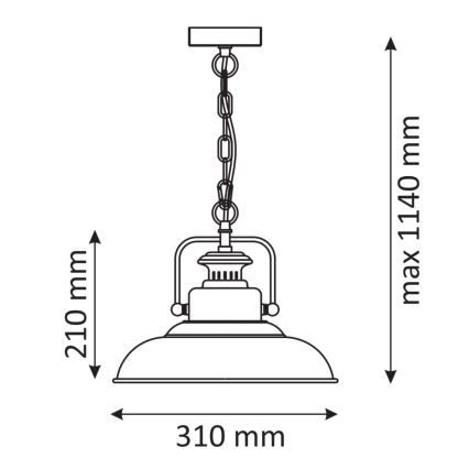 Luster na reťazi ICELAND 1xE27/20W/230V