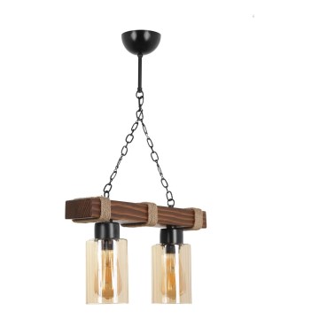 Luster na reťazi JASMIN 2xE27/40W/230V hnedá/béžová