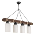 Luster na reťazi JASMIN 4xE27/40W/230V hnedá/biela