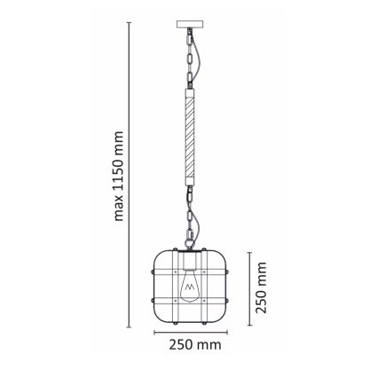 Luster na reťazi KLATKA 1xE27/10W/230V