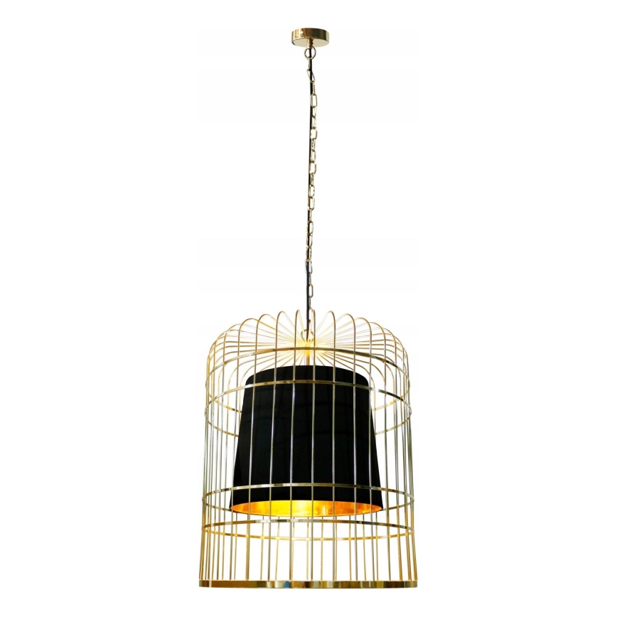 Luster na reťazi LONGIS 2xE27/60W/230V pr. 60 cm zlatá/čierna