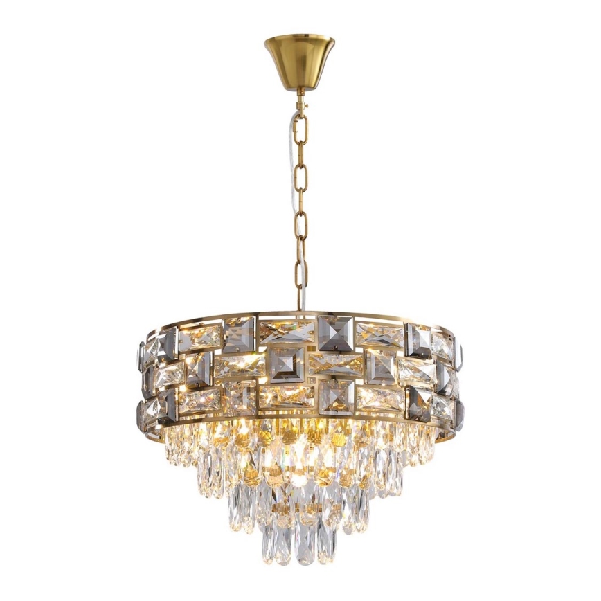Luster na reťazi LUXURIA 9xE14/40W/230V zlatá