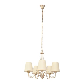 Luster na reťazi MALBO 5xE27/15W/230V béžová